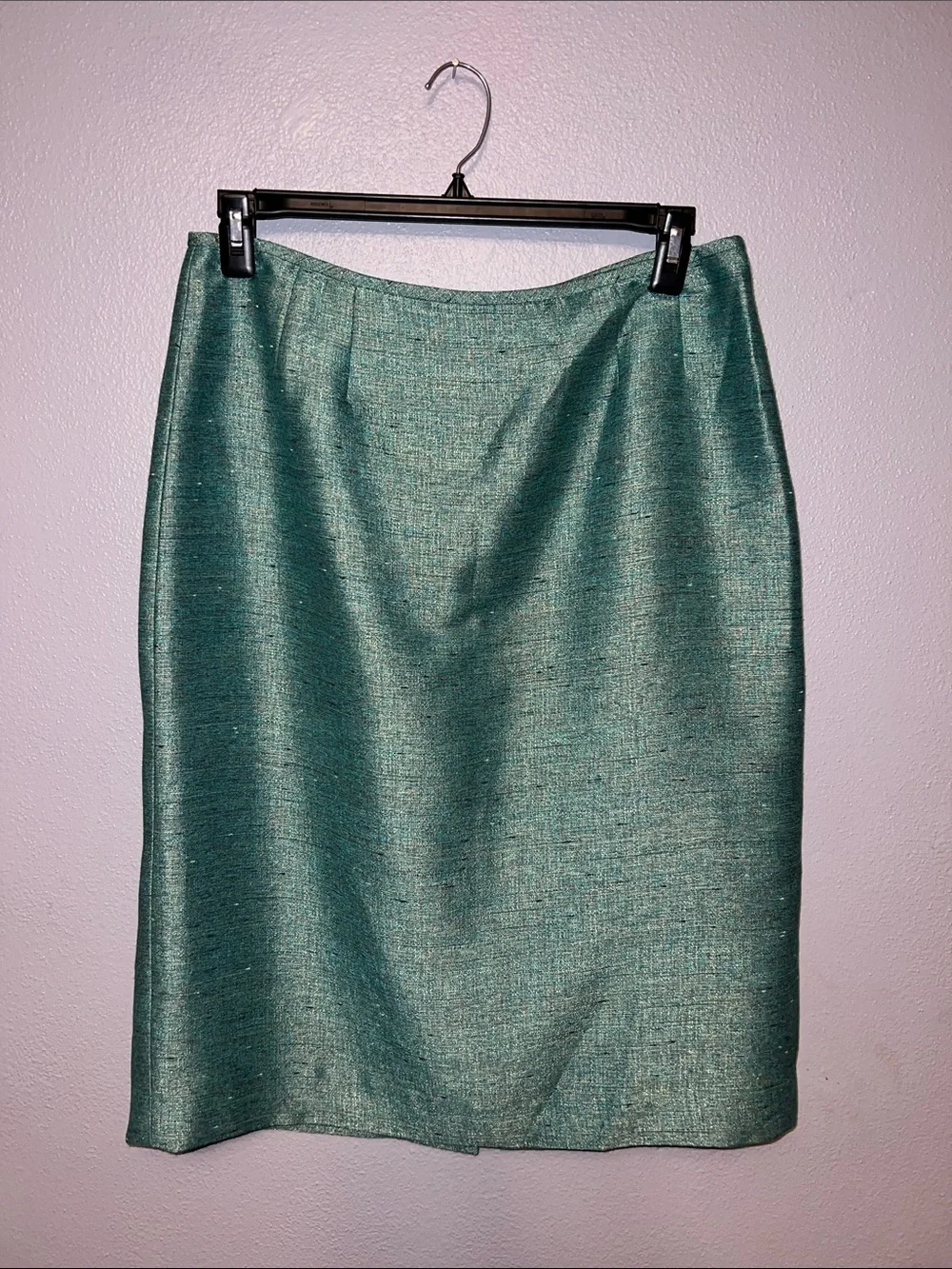 Kasper Metallic Teal Pencil Skirt Set